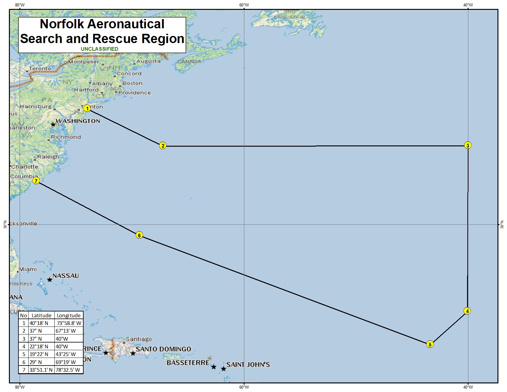 Norfolk Aeronautical Search and Rescue Region